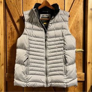 🪶Cabela's Men's/Women's L Vest 650 Goose Down Gray Fleece Outdoor Puffer Jacket